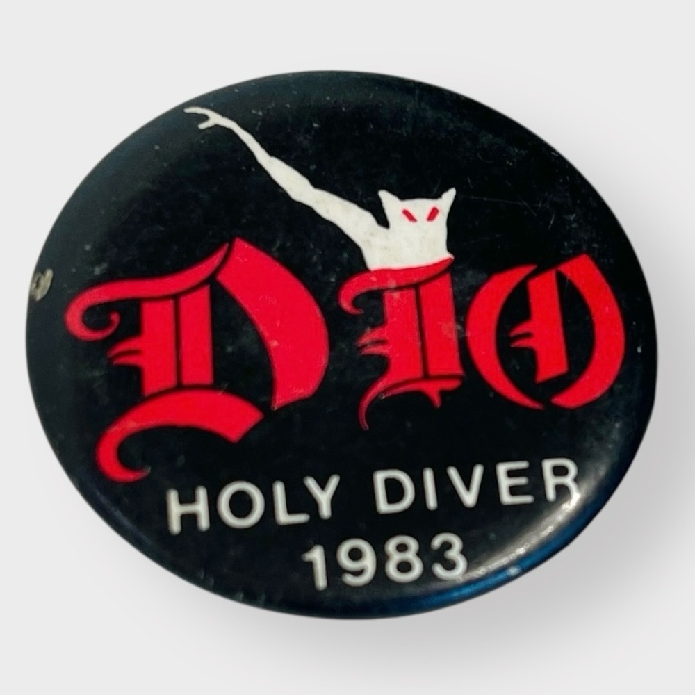 Vtg Pin Lot of 2, Dio Holy Diver Tour 1983, Dyan Diamond, Heavy Metal New Wave - Picture 2 of 3